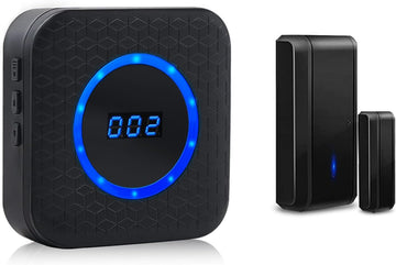 CallToU Door Chime Wireless Door Sensor for Business Home Office When Entering Door Sensor Chime with 1000Ft Range 55 Chimes 5 Volume Levels Adjustable Number Display CallToU